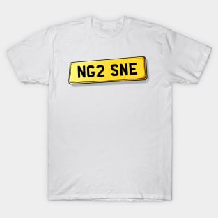 NG2 SNE Sneinton Number Plate T-Shirt